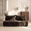 Mebel Elite Išskleidžiama sofa SARIA, 207 cm, ruda, veliūrinė