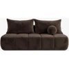 Mebel Elite Išskleidžiama sofa SARIA, 207 cm, ruda, veliūrinė