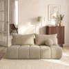 Mebel Elite Išskleidžiama sofa SARIA, 207 × 86 cm, kreminė, šenilinė