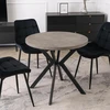 Mebel Elite Išskleidžiamas apvalus stalas, 80–160 cm, betono ir juodos spalvos