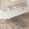 Fotelis Mebel Elite Išskleidžiamas apvalus stalas, 100–250 cm, baltas ir ąžuolo spalvos