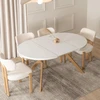 Fotelis Mebel Elite Išskleidžiamas apvalus stalas, 100–250 cm, baltas ir ąžuolo spalvos