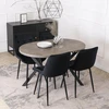 Mebel Elite Išskleidžiamas apvalus stalas, 80–160 cm, betono ir juodos spalvos