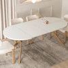 Fotelis Mebel Elite Išskleidžiamas apvalus stalas, 100–250 cm, baltas ir ąžuolo spalvos
