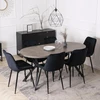 Mebel Elite Išskleidžiamas apvalus stalas, 80–160 cm, betono ir juodos spalvos