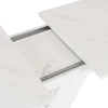 Mebel Elite Išskleidžiamas stalas, 120–160 cm, balto marmuro spalvos