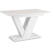 Mebel Elite Išskleidžiamas stalas, 120–160 cm, balto marmuro spalvos