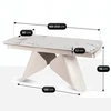Mebel Elite Išskleidžiamas stalas, 160–240 cm, balto marmuro ir kašmyro spalvos