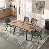 Mebel Elite Išskleidžiamas stalas LARES, keraminis stalviršis, 90–150 cm, ąžuolo ir juodos spalvos