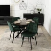 Mebel Elite Išskleidžiamas stalas LUGO, Ø 90 cm, ilgis išskleidus 190 cm, riešuto ir juodos spalvos