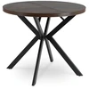 Mebel Elite Išskleidžiamas stalas LUGO, Ø 90 cm, ilgis išskleidus 190 cm, riešuto ir juodos spalvos