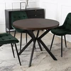 Mebel Elite Išskleidžiamas stalas LUGO, Ø 90 cm, ilgis išskleidus 190 cm, riešuto ir juodos spalvos