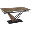 Mebel Elite Išskleidžiamas stalas REX, 160–220 cm, tamsiai rudas / juodas