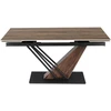Mebel Elite Išskleidžiamas stalas REX, 160–220 cm, tamsiai rudas / juodas