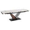 Mebel Elite Išskleidžiamas stalas REX 2, 180–240 cm, balto marmuro / riešuto spalvos
