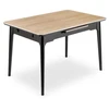 Mebel Elite Išskleidžiamas stalas SAMER, 120–160 × 80 cm, juodas / aukso ąžuolo