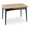 Mebel Elite Išskleidžiamas stalas SAMER, 120–160 × 80 cm, juodas / aukso ąžuolo