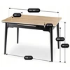 Mebel Elite Išskleidžiamas stalas SAMER, 120–160 × 80 cm, juodas / aukso ąžuolo