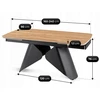Mebel Elite Išskleidžiamas stalas su keraminiu stalviršiu, 160–240 cm, aukso ąžuolo / juodas