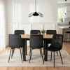 Mebel Elite Išskleidžiamas stalo ir 6 kėdžių komplektas, 80 × 80 cm, ąžuolo „Craft“ ir juodos spalvos