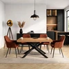Mebel Elite Išskleidžiamasis stalas HAMPTON, 160–240 × 90 cm, aukso ąžuolo / juodas