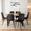 Mebel Elite Išskleidžiamo stalo ir 6 kėdžių komplektas HARRY, 102–142 cm, „artisan“ ąžuolo ir juodos spalvos