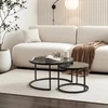 Mebel Elite Kavos staliukų rinkinys CARRERA MAX, 60 ir 70 cm, pilkas ir juodas