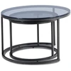 Mebel Elite Kavos staliukų rinkinys CARRERA MAX, 60 ir 70 cm, pilkas ir juodas