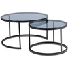 Mebel Elite Kavos staliukų rinkinys CARRERA MAX, 60 ir 70 cm, pilkas ir juodas