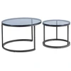 Mebel Elite Kavos staliukų rinkinys CARRERA MAX, 60 ir 70 cm, pilkas ir juodas