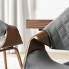 Fotelis Mebel Elite Kėdė LUISE su porankiais, 60,5 × 55 × 87 cm, pilka / riešuto spalvos