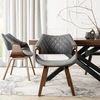 Fotelis Mebel Elite Kėdė LUISE su porankiais, 60,5 × 55 × 87 cm, pilka / riešuto spalvos