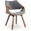 Fotelis Mebel Elite Kėdė LUISE su porankiais, 60,5 × 55 × 87 cm, pilka / riešuto spalvos