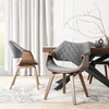 Fotelis Mebel Elite Kėdė LUISE su porankiais, 60,5 × 55 × 87 cm, pilka / riešuto spalvos