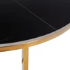 Mebel Elite Keraminis apvalus staliukas MARINE, juodo matinio marmuro ir aukso spalvos