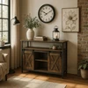 Mebel Elite Komoda ARLO su 3 lentynomis, 100 × 30 × 81 cm, rustikinio ąžuolo / juoda