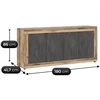 Mebel Elite Komoda BLAGO, 180 cm, juodos ir neapdoroto ąžuolo spalvų