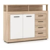 Mebel Elite Komoda BLAGO MIDI A, 119,5 cm, sonomos ąžuolo ir balta