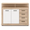 Mebel Elite Komoda BLAGO MIDI A, 119,5 cm, sonomos ąžuolo ir balta
