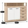 Mebel Elite Komoda BLAGO MIDI A, 119,5 cm, sonomos ąžuolo ir balta