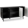 Mebel Elite Komoda MARLEN, 155 × 39 × 83 cm, žalia ir juoda