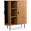Mebel Elite Komoda su dvejomis stumdomosiomis durimis, 100 × 40 × 118 cm, ąžuolo spalvos