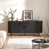 Mebel Elite Komoda TRISH, 2 stumdomos durelės, 180 cm, ąžuolo ir juodos spalvos