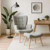 Mebel Elite Poilsio fotelis su kojų atrama LOZANO 2, 68,5 × 73,5 × 96 cm, pilkas