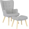 Mebel Elite Poilsio fotelis su kojų atrama LOZANO 2, 68,5 × 73,5 × 96 cm, pilkas