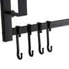 Mebel Elite Prieškambario kabykla su lentyna ir 5 kabliukais, 80 cm, rustikinio ąžuolo ir juoda