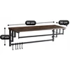 Mebel Elite Prieškambario kabykla su lentyna ir 5 kabliukais, 80 cm, rustikinio ąžuolo ir juoda