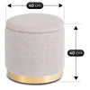 Sofa Mebel Elite Pufas CARNOS, bukle audinys, 40 × 40 × 40 cm, pilkas