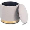 Sofa Mebel Elite Pufas CARNOS, bukle audinys, 40 × 40 × 40 cm, pilkas