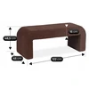 Sofa Mebel Elite Pufas MEBELELITE DELINO, buklė audinys, 122 × 45 × 48,5 cm, rudas